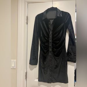 Black suede mini dress